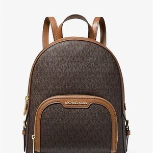 Michael Kors Dark Brown Backpack with Gold Details